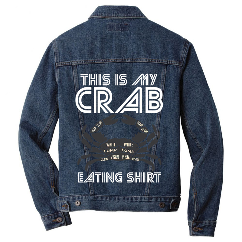 Crab Eating Seafood Butcher Crawfish Funny Lobster Men Denim Jacket | Artistshot