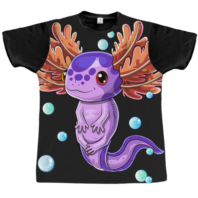 Cute Axolotl Salamander Bubble Girls Boys Kids Graphic T-shirt | Artistshot