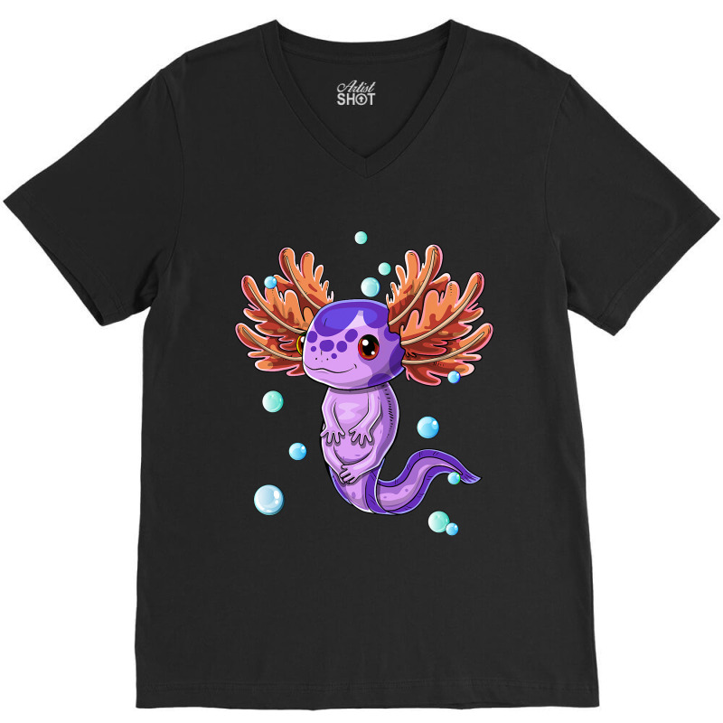 Cute Axolotl Salamander Bubble Girls Boys Kids V-neck Tee | Artistshot