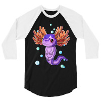 Cute Axolotl Salamander Bubble Girls Boys Kids 3/4 Sleeve Shirt | Artistshot