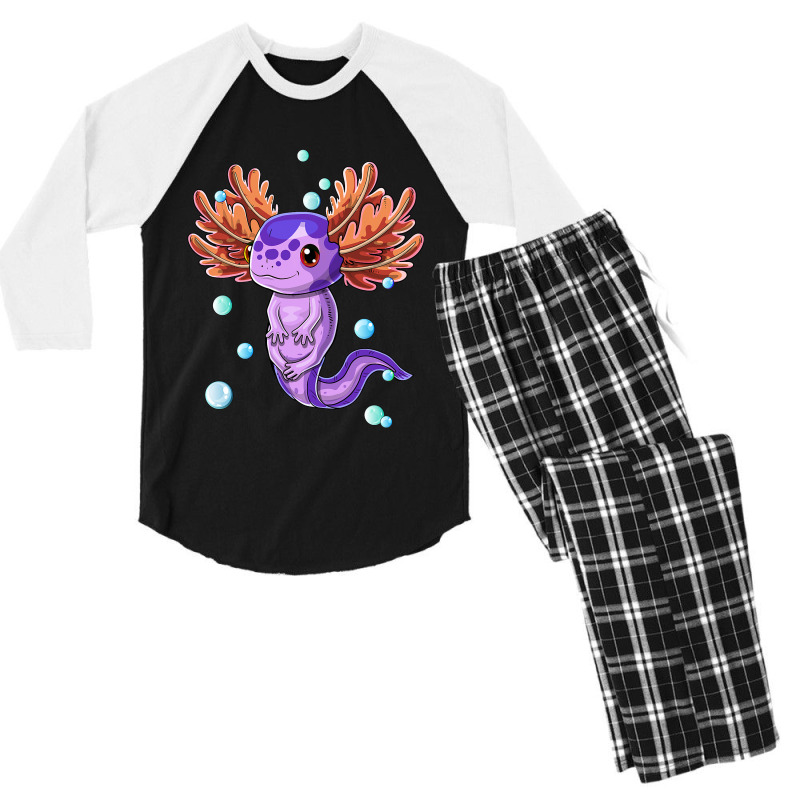 Cute Axolotl Salamander Bubble Girls Boys Kids Men's 3/4 Sleeve Pajama Set | Artistshot