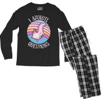 Cute I Axolotl Questions Funny Mexican Salamander Men's Long Sleeve Pajama Set | Artistshot