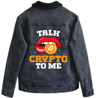 Crypto Trader Cryptocurrency Blockchain Hodl Candl Unisex Sherpa-lined Denim Jacket | Artistshot