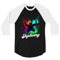 Color Splash Skydiving 3/4 Sleeve Shirt | Artistshot