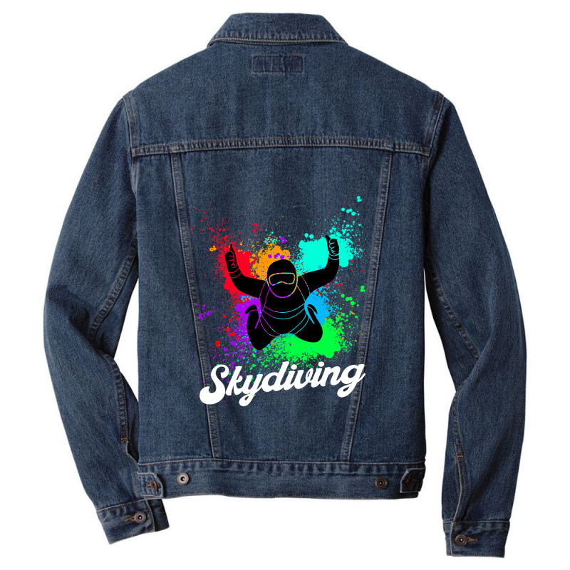 Color Splash Skydiving Men Denim Jacket | Artistshot