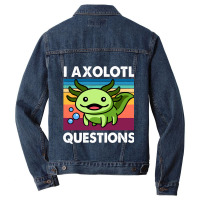 Cute Axolotl Shirt Funny I Axolotl Questions Salam Men Denim Jacket | Artistshot