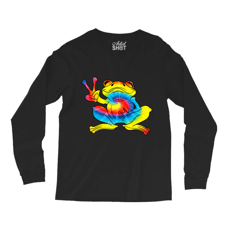 Cool Tie Dye Peace Frog 2funny Hippie Tadpole Love Long Sleeve Shirts | Artistshot