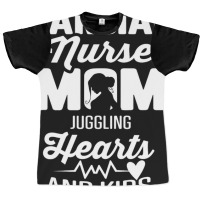 Cardiac Nurse Mom Cardiology Juggling Hearts And K Graphic T-shirt | Artistshot