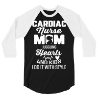 Cardiac Nurse Mom Cardiology Juggling Hearts And K 3/4 Sleeve Shirt | Artistshot