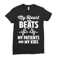 Cardiac Nurse Mom Cardiology My Heart Beats For Tw Ladies Fitted T-shirt | Artistshot