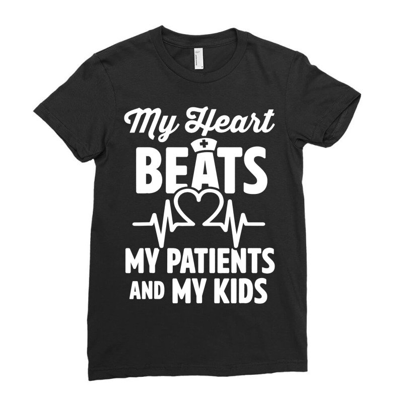 Cardiac Nurse Mom Cardiology My Heart Beats For Tw Ladies Fitted T-Shirt by ADDIECRUZ | Artistshot