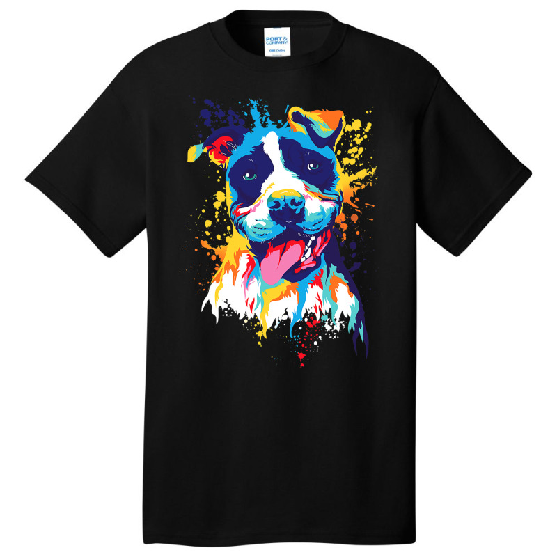 Colorful Dog Paint Art Dog Lovers Artist Basic T-shirt | Artistshot