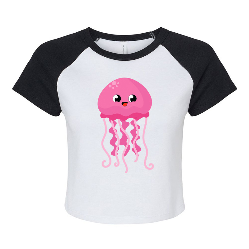 Childrens Cardboard Kawaii Jellyfish Clothing Medu Raglan Crop Top by LilahHutchinson | Artistshot