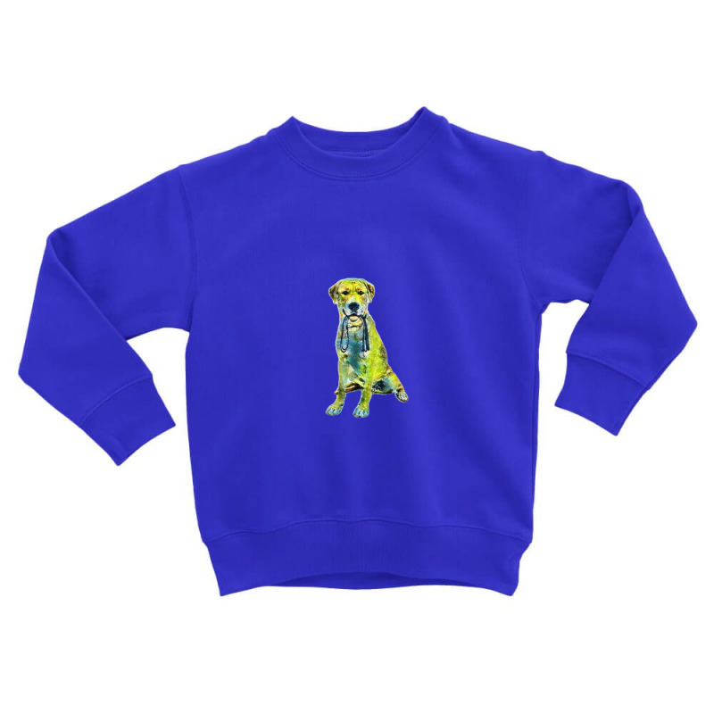 Labrador Retriever Dog Agains A White Backdrop Holding A Black Leash Toddler Sweatshirt | Artistshot