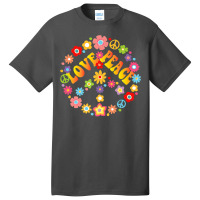 Peace Sign Love T Shirt 60s 70s Tie Dye Hippie Costume Arts Characters Basic T-shirt | Artistshot