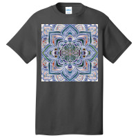 Flower Of Life In Lotus   Marble And Gold Basic T-shirt | Artistshot