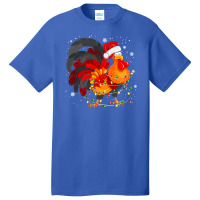 Chicken Cute Chicken Tree Christmas Light Funny Xmas Pajama Matching 1 Basic T-shirt | Artistshot