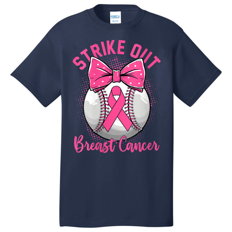 Womens Strike Out Breast Cancer Awareness Day Pink Ribbon Baseball Basic T-shirt by LaytonDesign | Artistshot