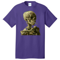 Skull With Burning Cigarette By Vincent Van Gogh Basic T-shirt | Artistshot