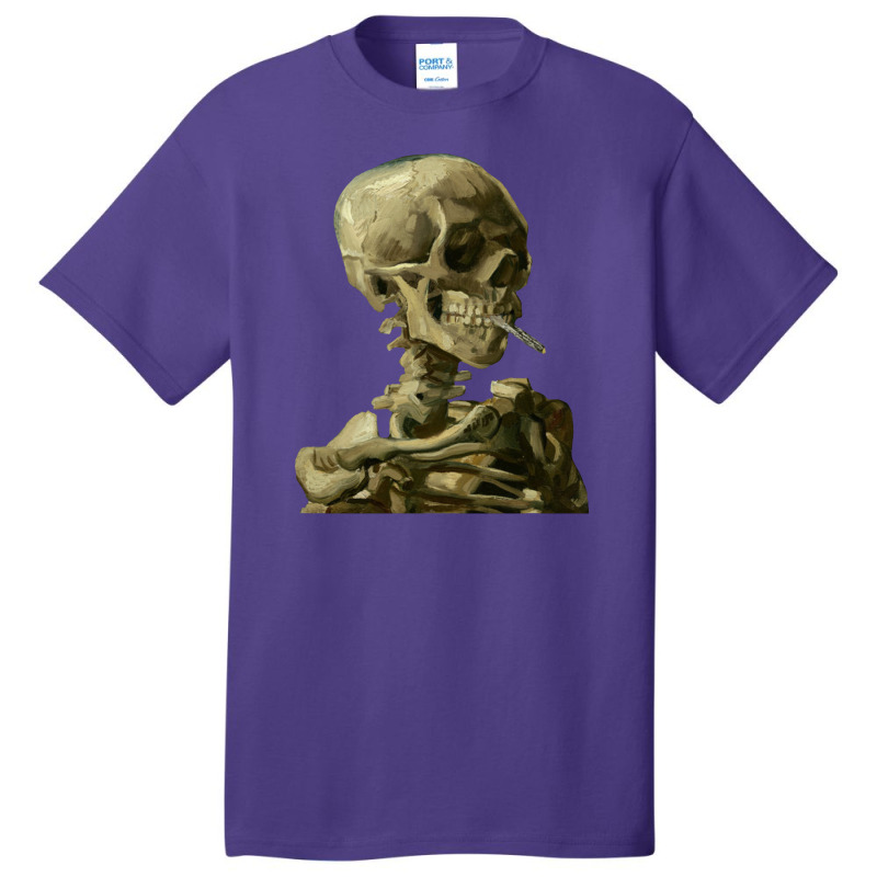 Skull With Burning Cigarette By Vincent Van Gogh Basic T-shirt by acesenpaii | Artistshot