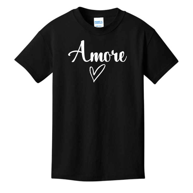 Amore   Italian Love Valentine's Day T Shirt Basic Youth T-shirt by caulkyuladdenrxi | Artistshot