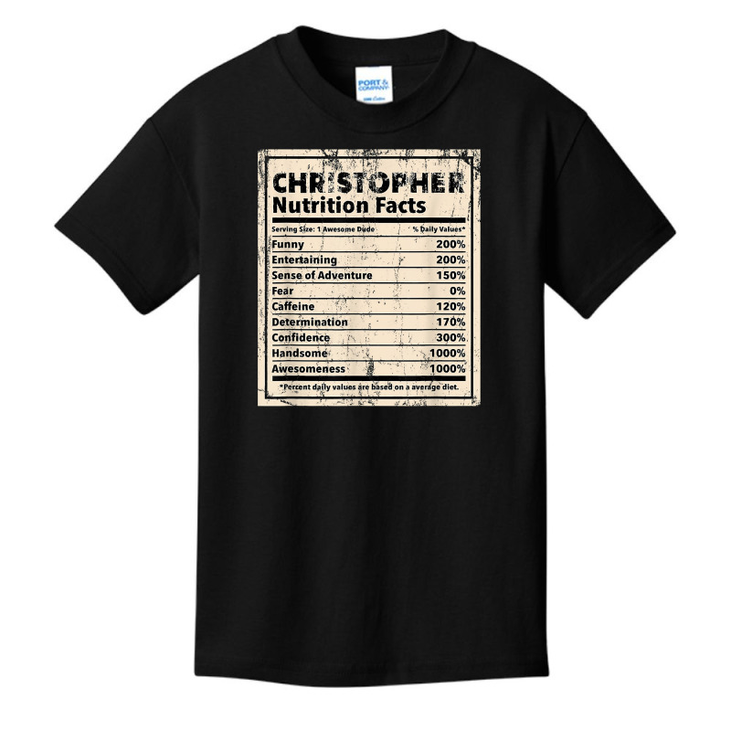 Christopher Nutrition Facts Funny Name Humor Nickname T Shirt Basic Youth T-shirt by dubrayhecallezhd | Artistshot