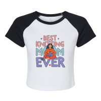 Best Knitting Mom Ever, Cute Doodle Illustration Raglan Crop Top | Artistshot