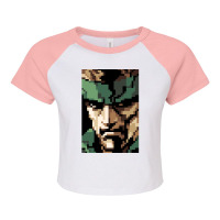 Solid Snake Raglan Crop Top | Artistshot