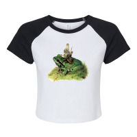 Meateater Gnome With Frog Raglan Crop Top | Artistshot