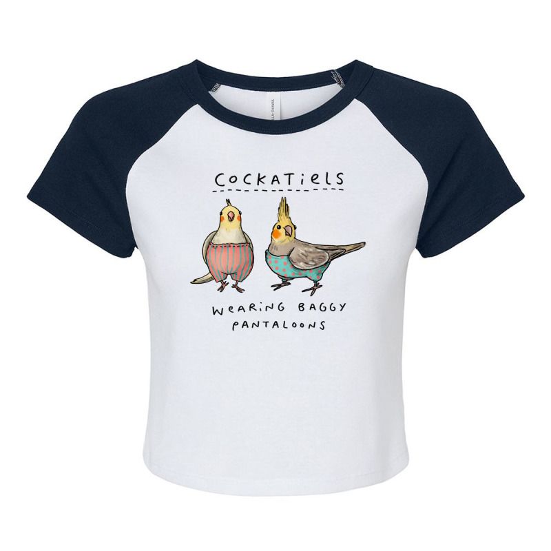 Cockatiels Wearing Baggy Pantaloons Raglan Crop Top by baltuslediro | Artistshot