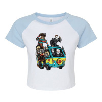 Mystery Machine, Mystery Machine Vintage, Mystery Machine Painting, Th Raglan Crop Top | Artistshot