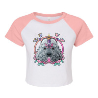 Pastel Goth Poodle Pagan Dog Creepy Menhera Poodle Raglan Crop Top | Artistshot