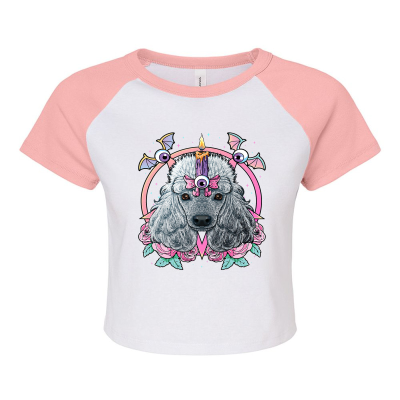 Pastel Goth Poodle Pagan Dog Creepy Menhera Poodle Raglan Crop Top by XAVIERESPREE | Artistshot