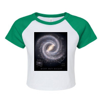 Milky Way Galaxy Map Raglan Crop Top | Artistshot