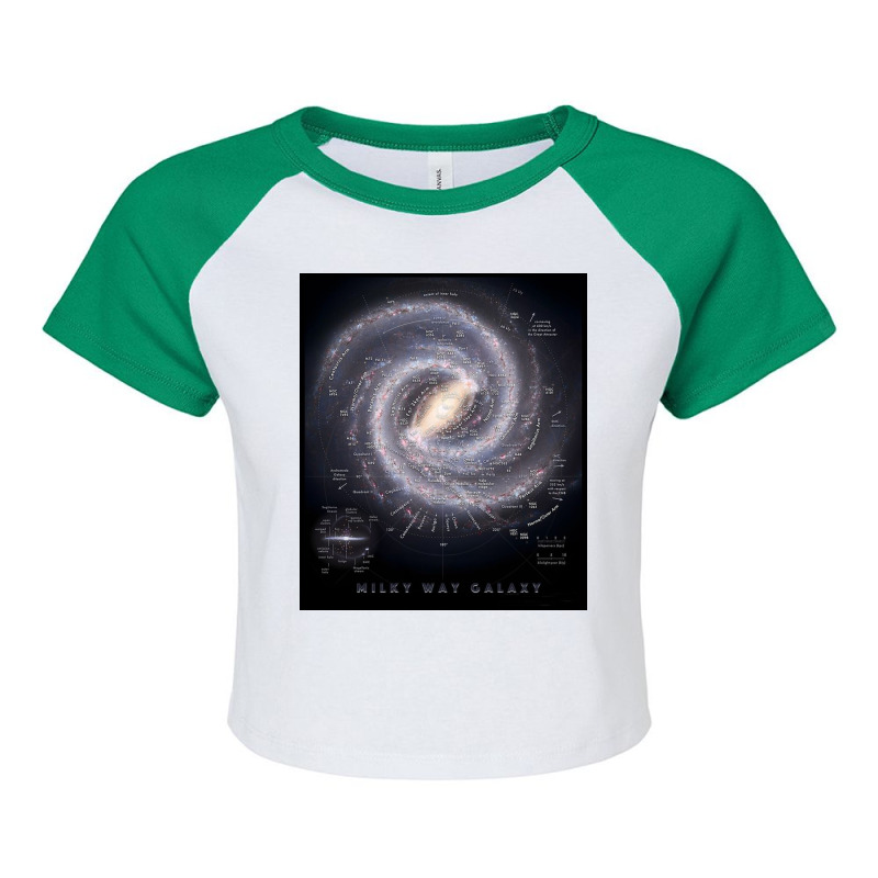 Milky Way Galaxy Map Raglan Crop Top by santospeter | Artistshot