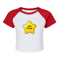 You Tried Gold Star Raglan Crop Top | Artistshot