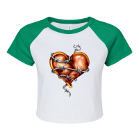 Limited Edition Barbed Wire Broken Heart Creepy Valentine Raglan Crop Top | Artistshot