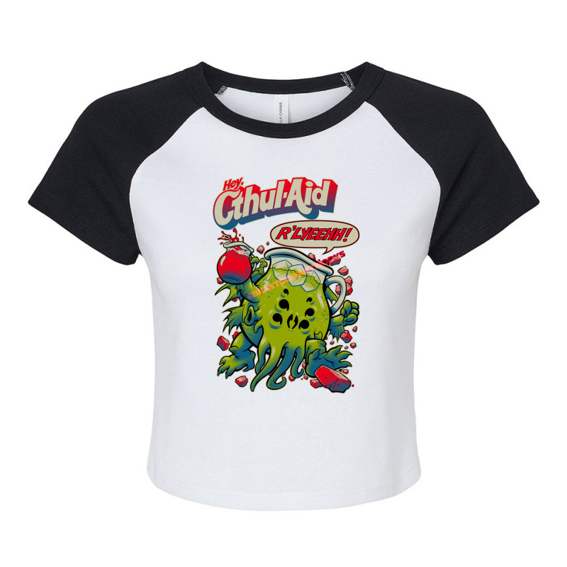 Hey Cthul Aid! Raglan Crop Top by mantzboualmn | Artistshot