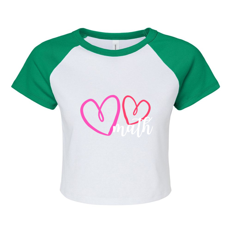 Hot Trend Valentine's Day Math With Hearts Raglan Crop Top by Trudeau Palmer | Artistshot