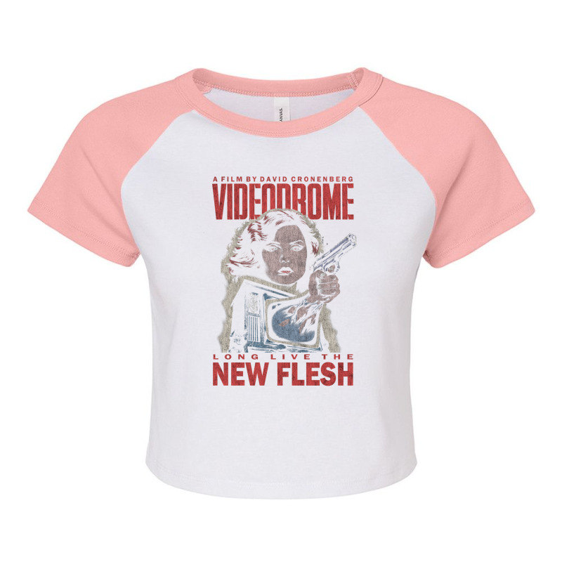 Videodrome (distressed) Raglan Crop Top by CHARLOTTELYNNTAYLOR | Artistshot