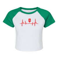 Blood Donor Heartbeat Donate Blood T Shirt Raglan Crop Top | Artistshot