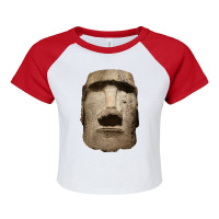 Easter Island Moai Statue Monolith World Mystery Long Sleeve T Shirt Raglan Crop Top | Artistshot