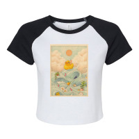 Duck At Sea Raglan Crop Top | Artistshot