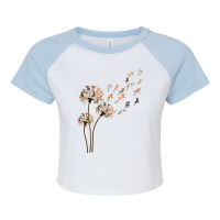 Chihuahua Dandelion Flower Fly Funny Dog Lover Long Sleeve T Shirt Raglan Crop Top | Artistshot