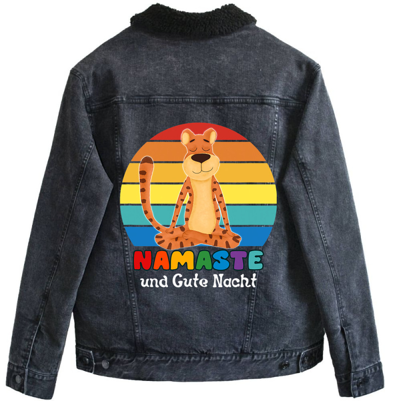 Childrens Yoga With Timo The Tiger Namaste And Gut Unisex Sherpa-lined Denim Jacket | Artistshot