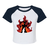 Samurai Jack™ Vs Aku Final Battle Raglan Crop Top | Artistshot