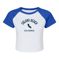 Limited Edition Solana Beach California Ca Vintage 70s Sports Navy Pri Raglan Crop Top | Artistshot