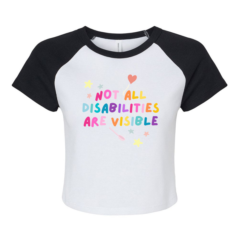 Not All Disabilities Are Visible 70s Raglan Crop Top by aromindeveryz | Artistshot