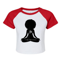 Womens I Am Vibration Curly Hair Self Care Self Care Om Wellness T Shi Raglan Crop Top | Artistshot