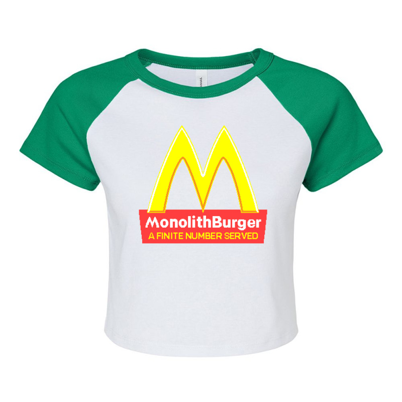 Monolith Burger 8 Bit Raglan Crop Top by fiegerwaliddh | Artistshot